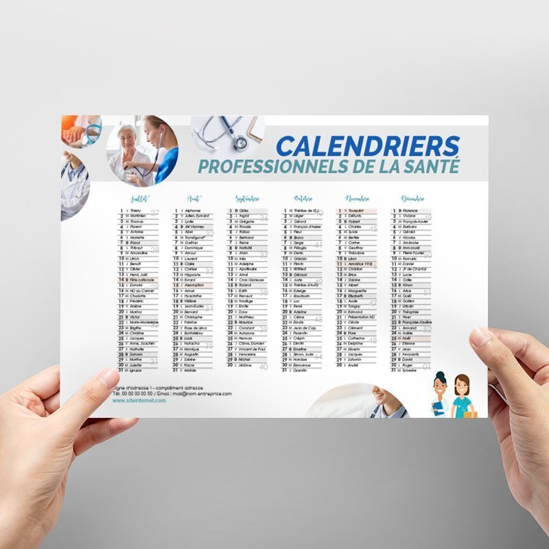 Impression calendrier infirmier