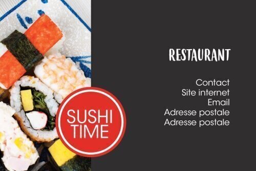 Impression Carte de visite Sushi personnalisable