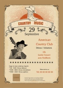 Flyers American country club A5 personnalisable
