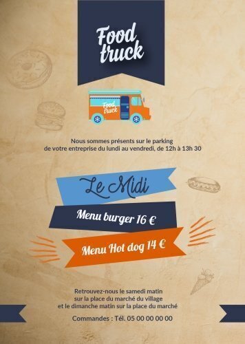 Impression Flyers Food truck A5 personnalisable