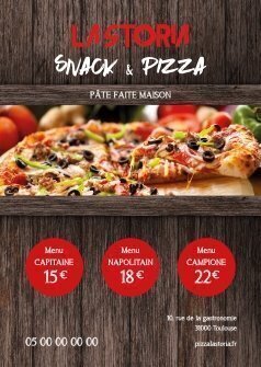 Flyers Snack & pizza A5 personnalisable
