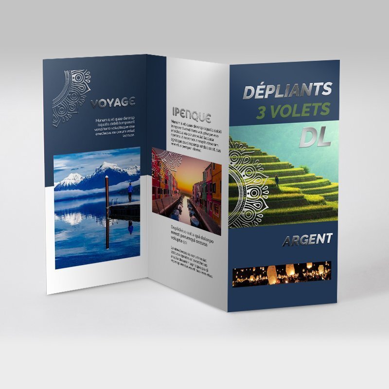 Impression dépliant 3 volets avec dorure