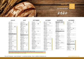 Calendriers Boulangerie A5 personnalisable