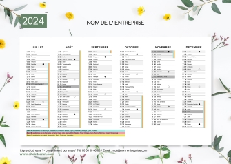 Calendriers Fleur d'été A5 personnalisable