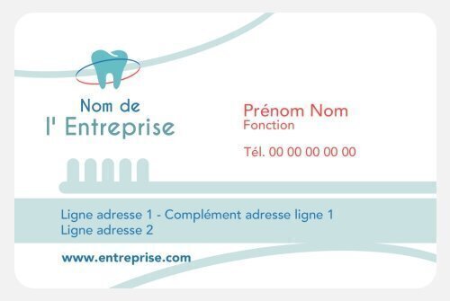 Impression Carte de visite Dentiste personnalisable Coins arrondis