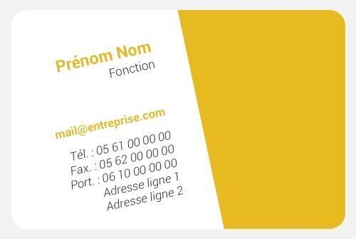Impression Carte de visite Diagonal personnalisable Coins arrondis