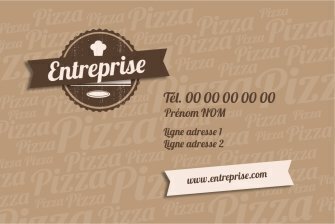 Carte de visite Pizzeria personnalisable