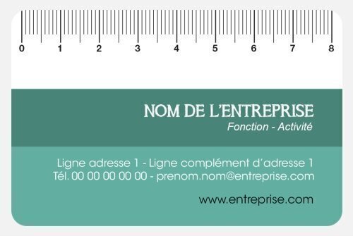 Impression Carte de visite Règle bleu personnalisable Coins arrondis