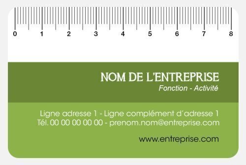 Impression Carte de visite Règle vert personnalisable Coins arrondis