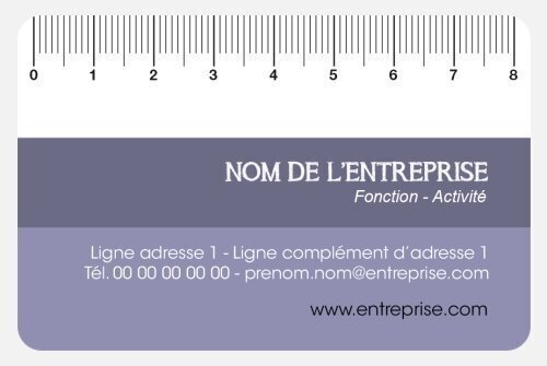 Impression Carte de visite Règle violet personnalisable Coins arrondis