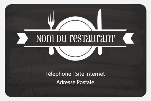 Impression Carte de visite Restaurant personnalisable Coins arrondis