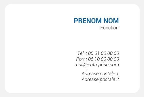 Impression Carte de visite Simple personnalisable Coins arrondis