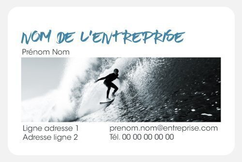 Impression Carte de visite Surf personnalisable Coins arrondis