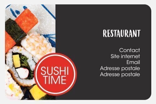 Impression Carte de visite Sushi personnalisable Coins arrondis