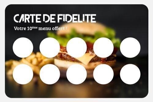 Impression Cartes de fidélité Burger personnalisable Coins arrondis