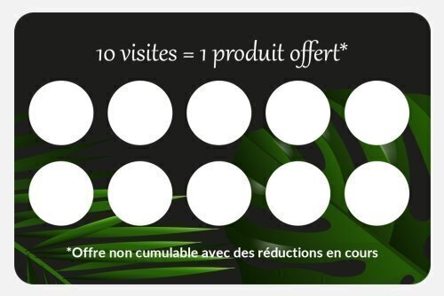 Impression Cartes de fidélité Feuille personnalisable Coins arrondis