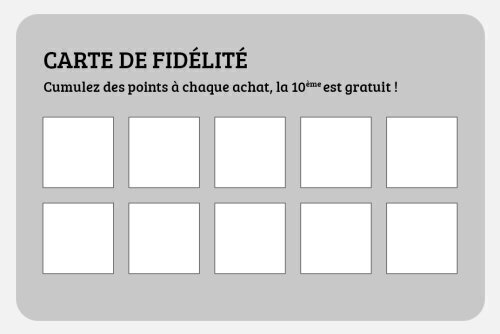 Impression Cartes de fidélité Formel personnalisable Coins arrondis