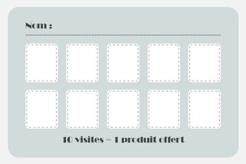 Impression Cartes de fidélité Gris personnalisable Coins arrondis