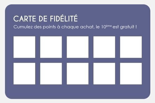Impression Cartes de fidélité Neutre personnalisable Coins arrondis