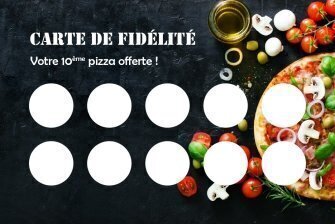 Cartes de fidélité Pizza personnalisable recto verso