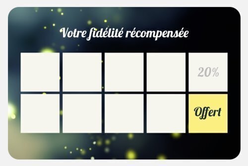 Impression Cartes de fidélité Recompense personnalisable Coins arrondis