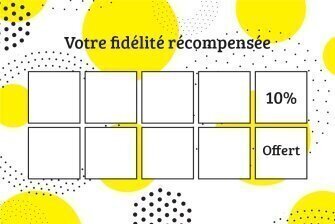 Cartes de fidélité Rond jaune personnalisable recto verso