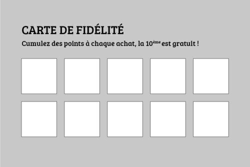 Impression Cartes de fidélité Simple personnalisable