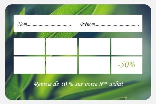 Impression Cartes de fidélité Vert personnalisable Coins arrondis