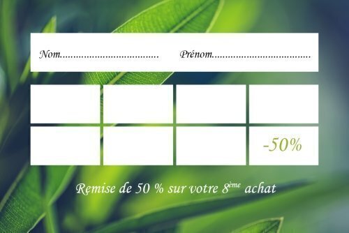Impression Cartes de fidélité Vert personnalisable