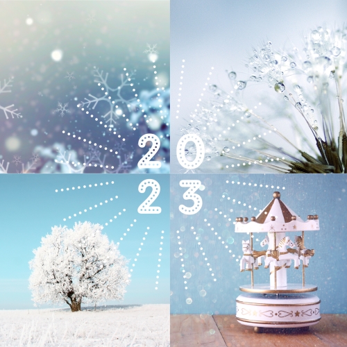 Impression Cartes de voeux simples Neige personnalisable carré