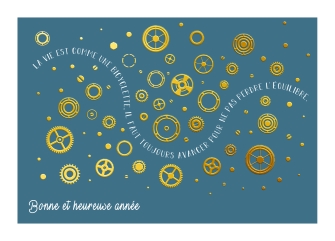 Cartes de vœux simples dorure Pme personnalisable A6 dorure
