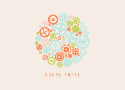 Impression Cartes de voeux simples Engrenage personnalisable A6