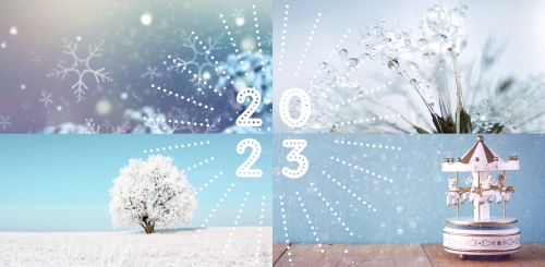 Impression Cartes de voeux simples Flocons personnalisable 21cmx10cm