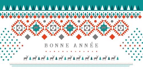 Impression Cartes de voeux simples Hiver rétro personnalisable 21cmx10cm