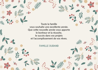 Carte vœux personnalisable, bonne année, étoile neige, familles, photo