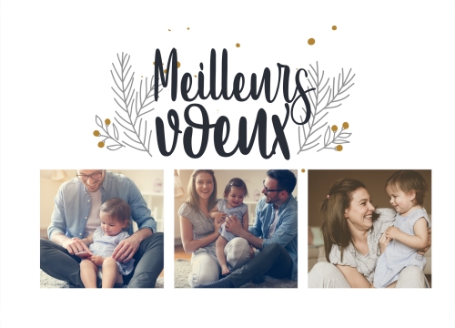 Impression Cartes de voeux simples Meilleurs voeux moderne personnalisable A6