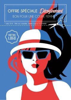 Flyers Coiffeur Femme Déconfinement A5 personnalisable