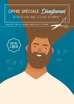 Flyers Coiffeur Homme Déconfinement A5 personnalisable