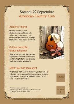 Flyers American country club A5 recto verso personnalisable