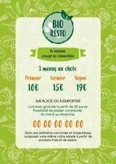 Flyers Bio resto A5 recto verso personnalisable