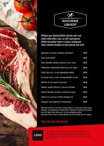 Impression Flyers Boucherie leboeuf A4 personnalisable
