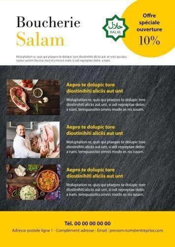 Impression Flyers Boucherie salam A4 personnalisable