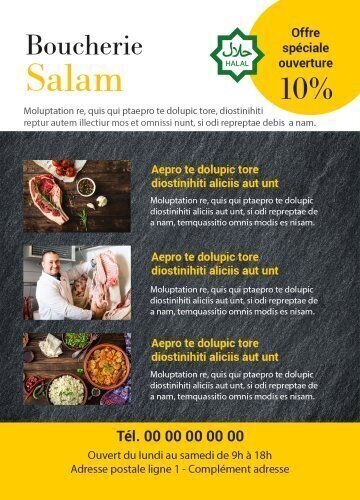 Impression Flyers Boucherie salam A6 personnalisable