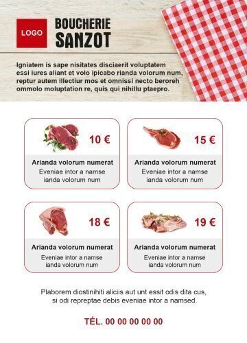 Impression Flyers Boucherie sanzot A6 personnalisable