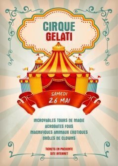 Flyers Cirque gelati A5 personnalisable