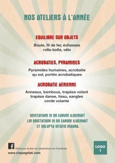 Flyers Cirque gelati A5 recto verso personnalisable