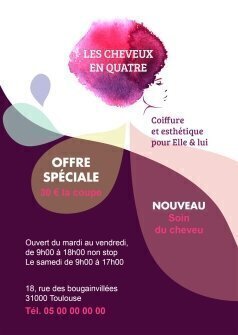 Flyers Coiffure pour tous A5 recto verso personnalisable