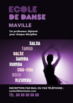 Flyers Ecole danse A5 personnalisable