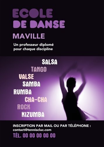 Impression Flyers Ecole danse A5 personnalisable