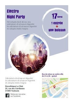 Flyers Electro night party A5 recto verso personnalisable